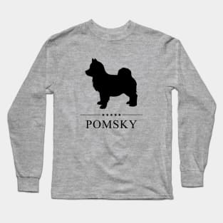 Pomsky Black Silhouette Long Sleeve T-Shirt